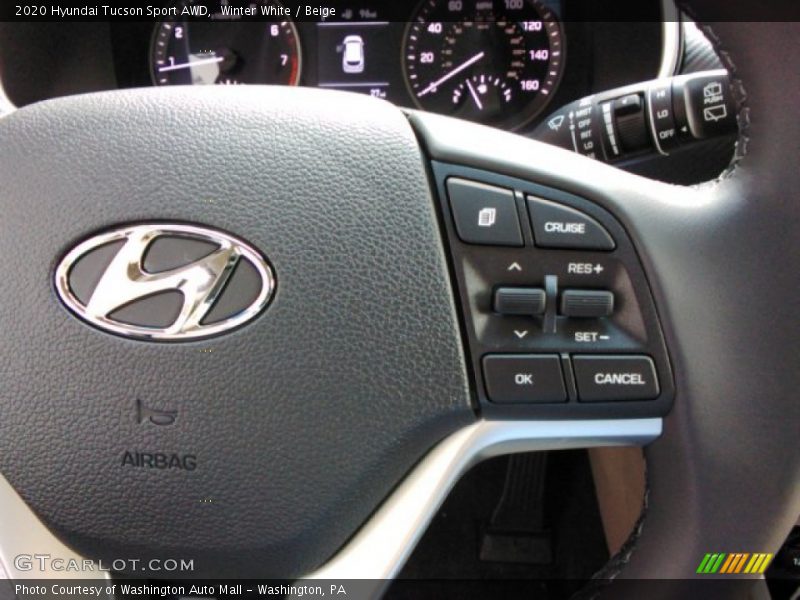 Winter White / Beige 2020 Hyundai Tucson Sport AWD
