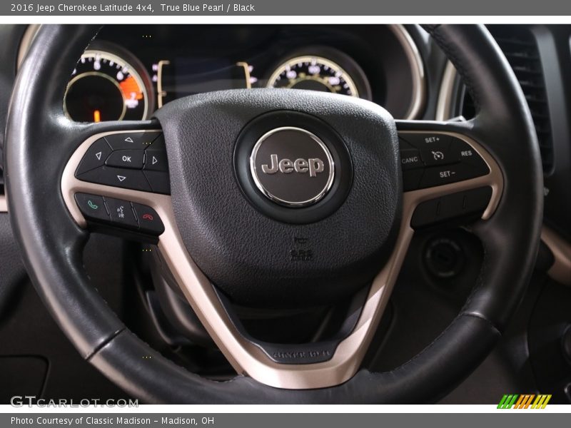 True Blue Pearl / Black 2016 Jeep Cherokee Latitude 4x4