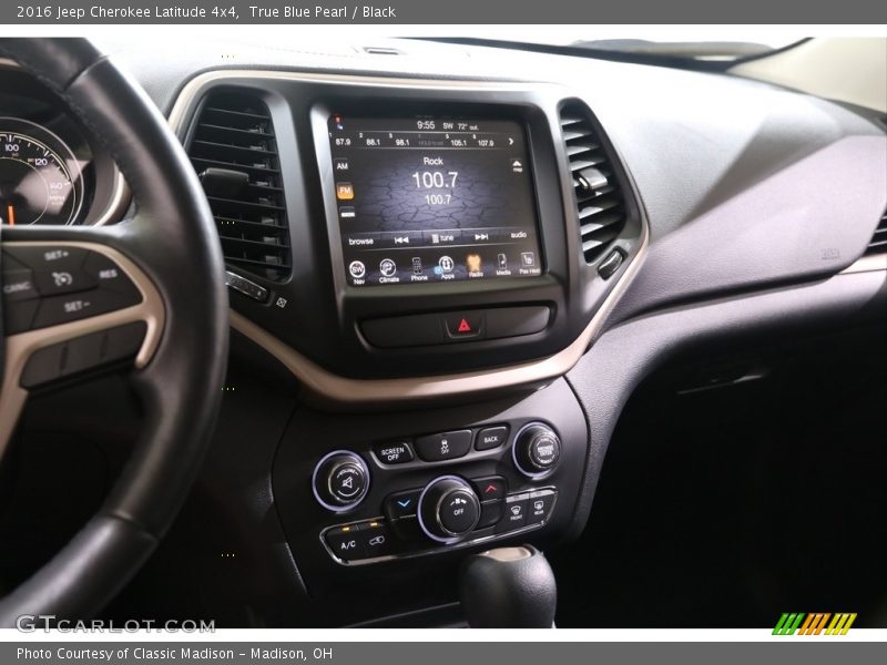 True Blue Pearl / Black 2016 Jeep Cherokee Latitude 4x4