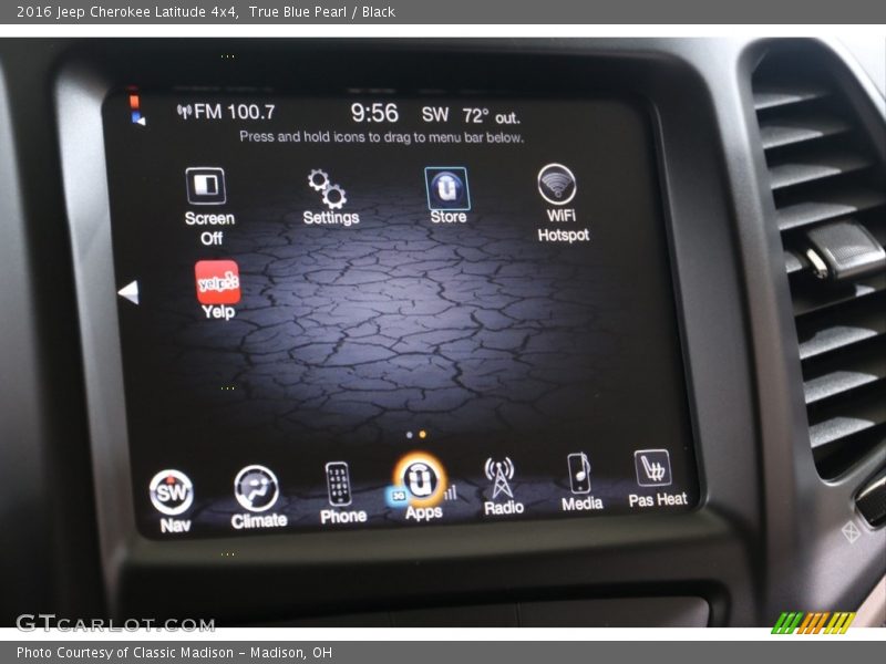 True Blue Pearl / Black 2016 Jeep Cherokee Latitude 4x4