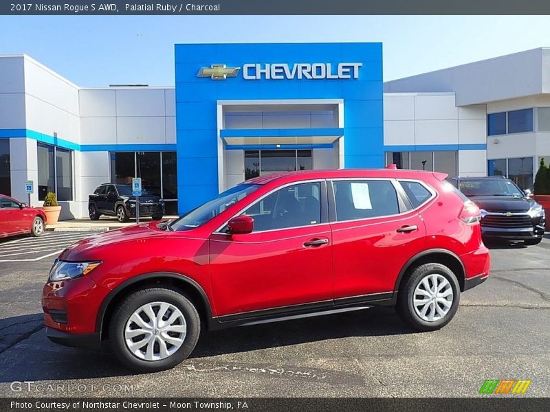 Palatial Ruby / Charcoal 2017 Nissan Rogue S AWD