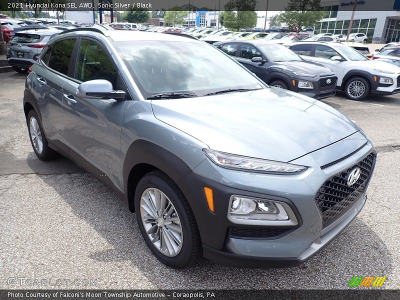 Sonic Silver / Black 2021 Hyundai Kona SEL AWD