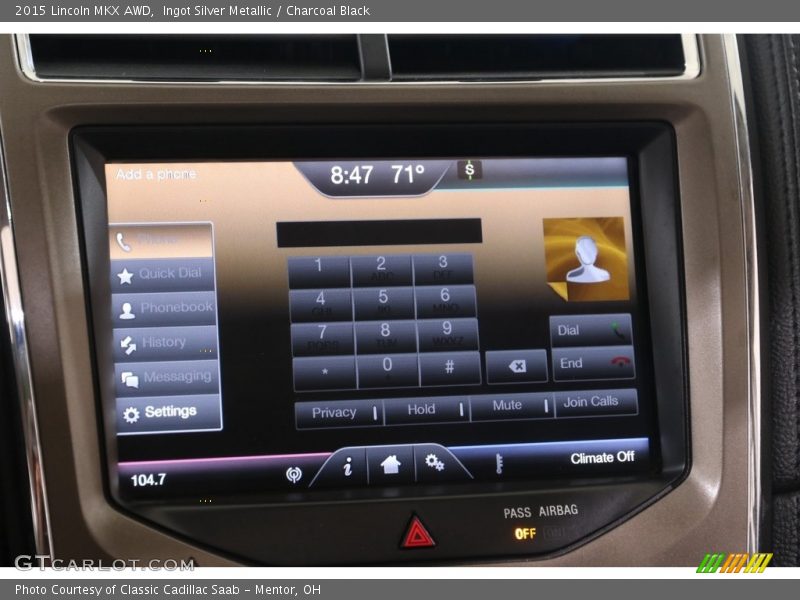 Controls of 2015 MKX AWD