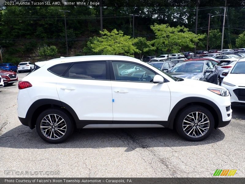 Winter White / Beige 2021 Hyundai Tucson SEL AWD