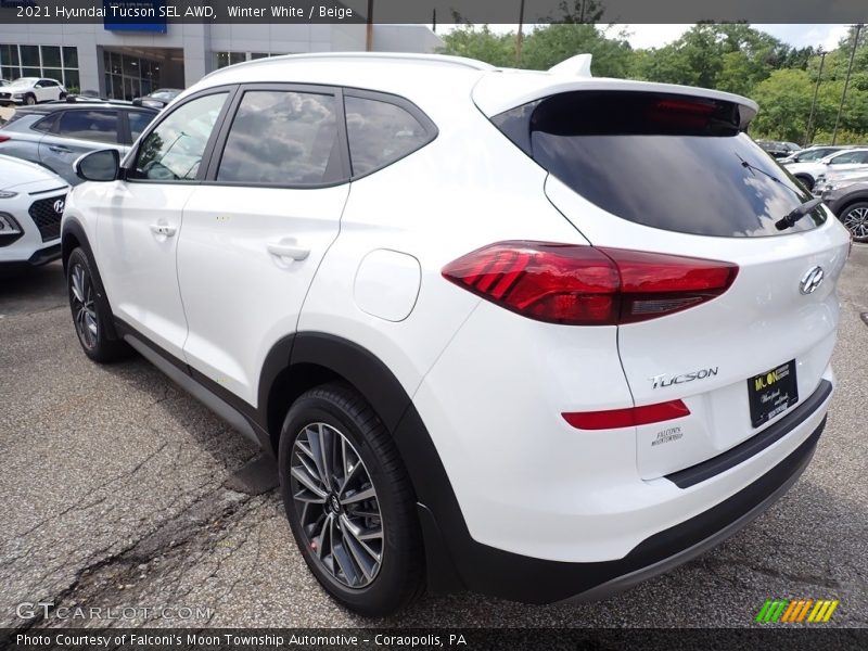Winter White / Beige 2021 Hyundai Tucson SEL AWD