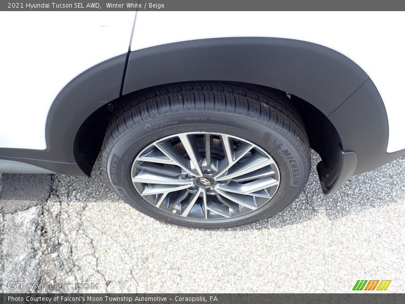 Winter White / Beige 2021 Hyundai Tucson SEL AWD