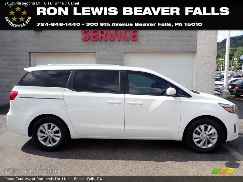 Clear White / Camel 2016 Kia Sedona LX