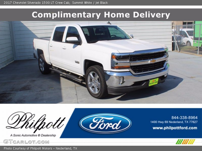 Summit White / Jet Black 2017 Chevrolet Silverado 1500 LT Crew Cab