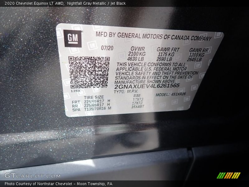 Nightfall Gray Metallic / Jet Black 2020 Chevrolet Equinox LT AWD