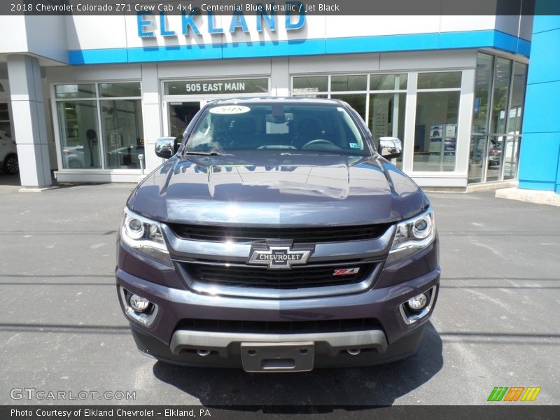 Centennial Blue Metallic / Jet Black 2018 Chevrolet Colorado Z71 Crew Cab 4x4