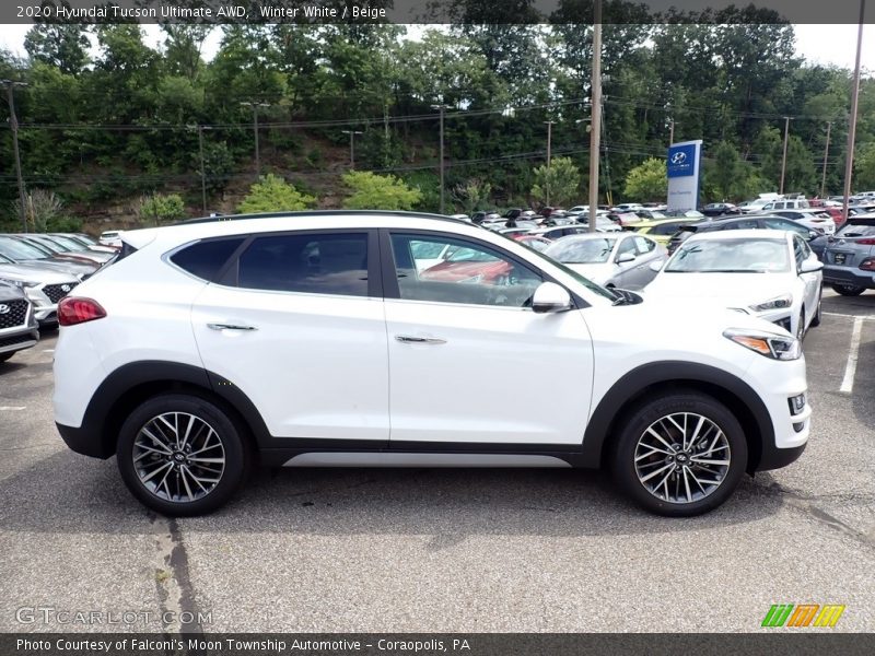 Winter White / Beige 2020 Hyundai Tucson Ultimate AWD