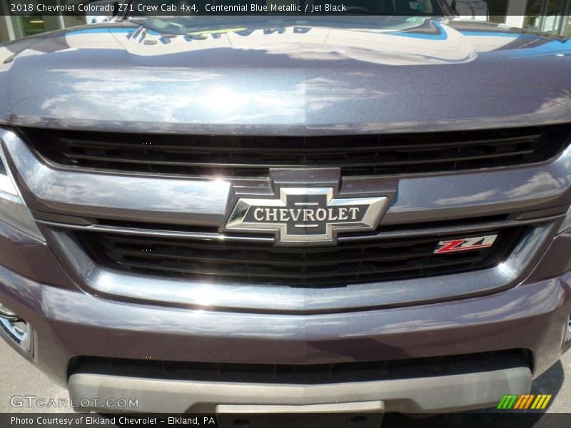 Centennial Blue Metallic / Jet Black 2018 Chevrolet Colorado Z71 Crew Cab 4x4