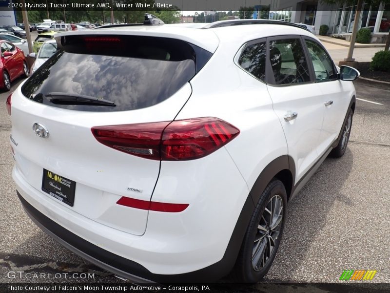 Winter White / Beige 2020 Hyundai Tucson Ultimate AWD