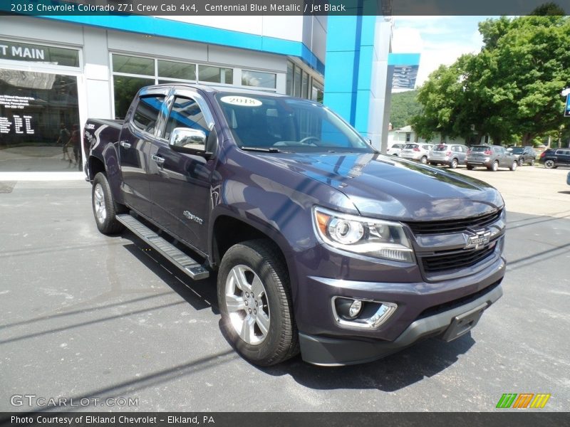 Centennial Blue Metallic / Jet Black 2018 Chevrolet Colorado Z71 Crew Cab 4x4