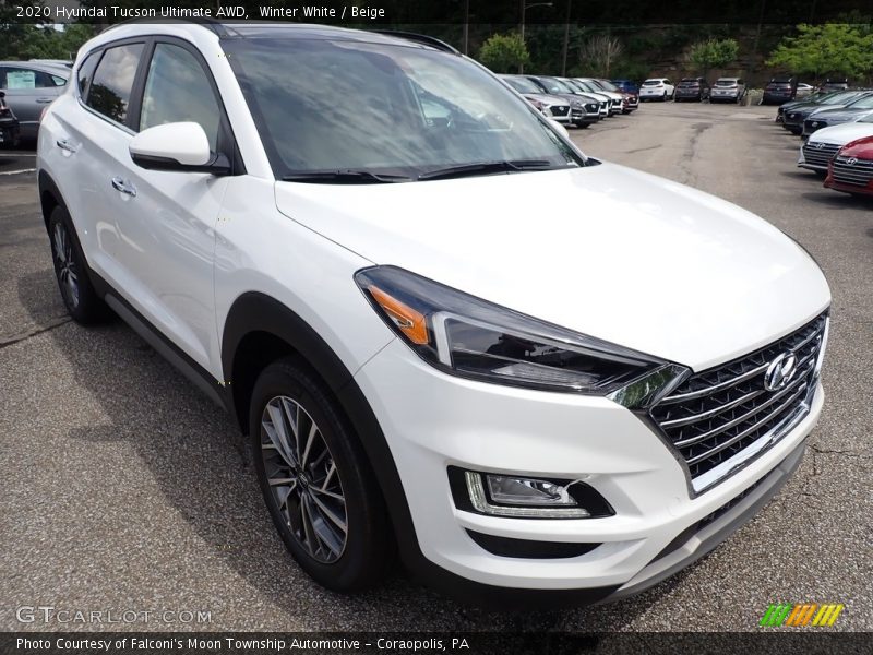Winter White / Beige 2020 Hyundai Tucson Ultimate AWD