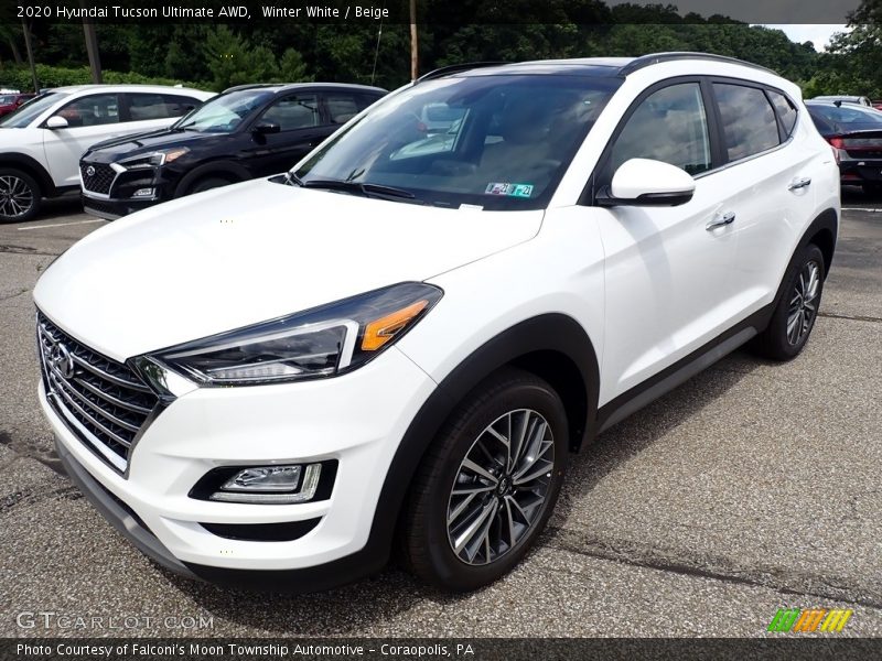 Winter White / Beige 2020 Hyundai Tucson Ultimate AWD