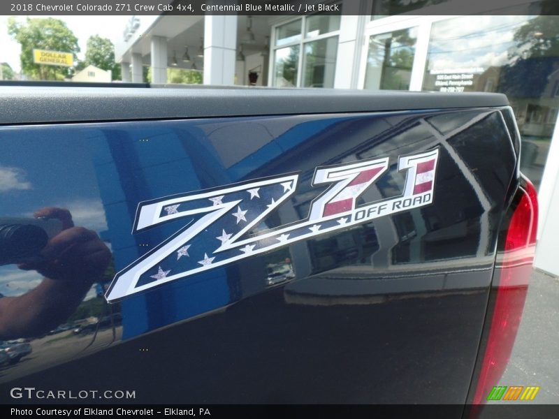 Centennial Blue Metallic / Jet Black 2018 Chevrolet Colorado Z71 Crew Cab 4x4