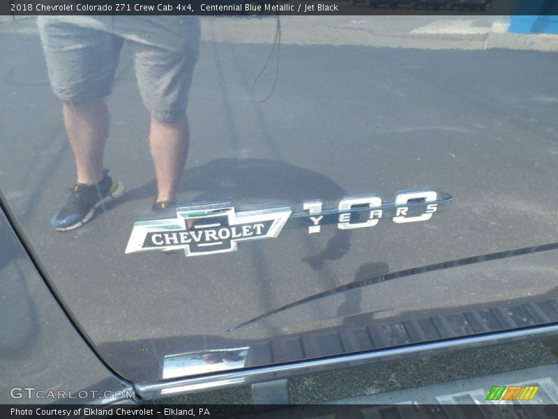 Centennial Blue Metallic / Jet Black 2018 Chevrolet Colorado Z71 Crew Cab 4x4