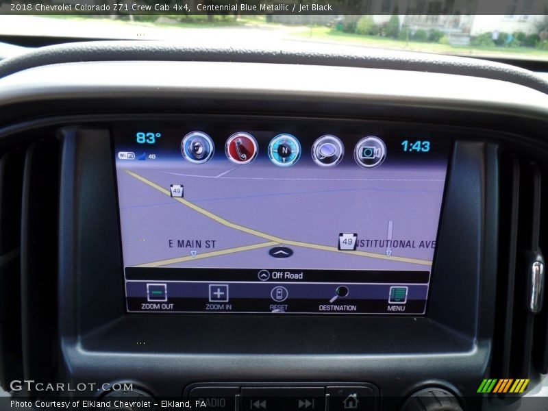 Centennial Blue Metallic / Jet Black 2018 Chevrolet Colorado Z71 Crew Cab 4x4