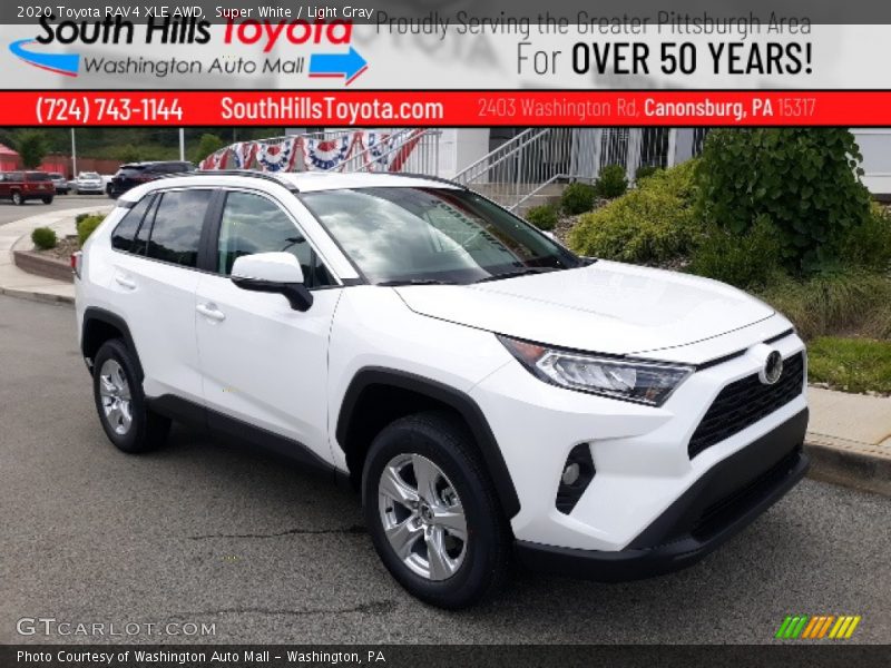 Super White / Light Gray 2020 Toyota RAV4 XLE AWD