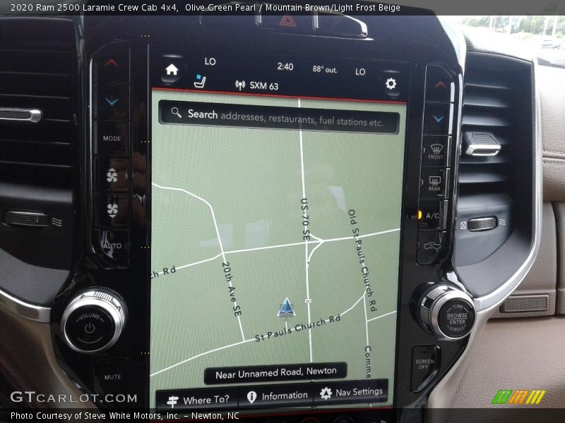 Navigation of 2020 2500 Laramie Crew Cab 4x4
