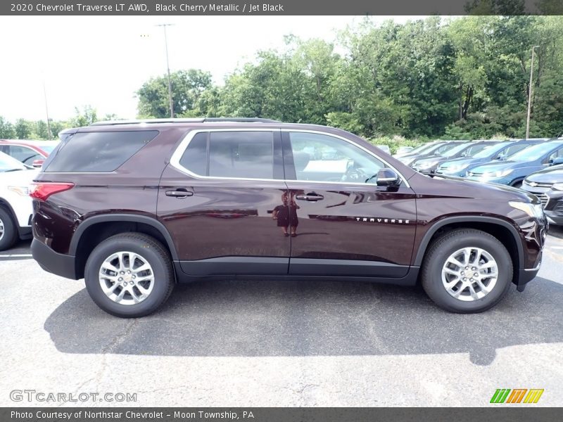 Black Cherry Metallic / Jet Black 2020 Chevrolet Traverse LT AWD