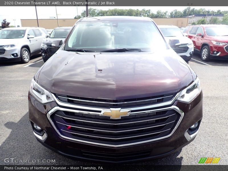 Black Cherry Metallic / Jet Black 2020 Chevrolet Traverse LT AWD