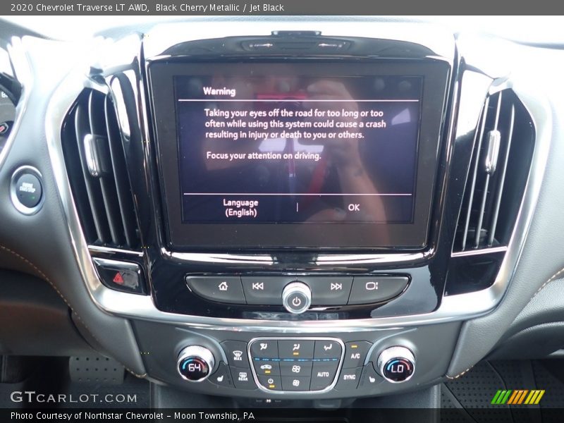 Black Cherry Metallic / Jet Black 2020 Chevrolet Traverse LT AWD