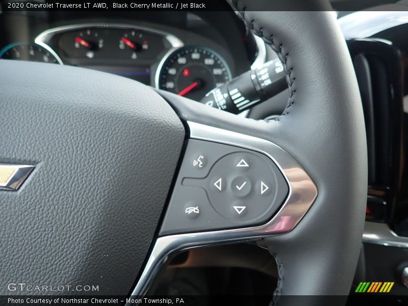 Black Cherry Metallic / Jet Black 2020 Chevrolet Traverse LT AWD
