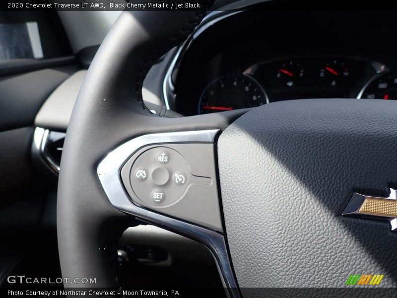 Black Cherry Metallic / Jet Black 2020 Chevrolet Traverse LT AWD