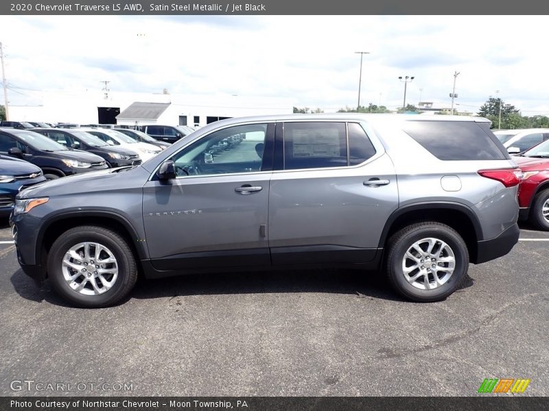 Satin Steel Metallic / Jet Black 2020 Chevrolet Traverse LS AWD