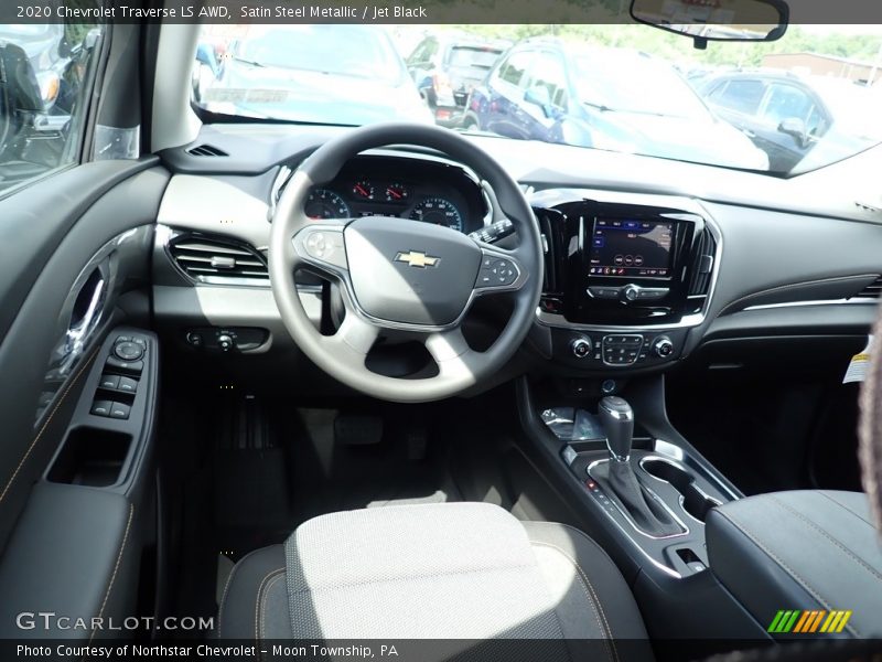 Satin Steel Metallic / Jet Black 2020 Chevrolet Traverse LS AWD