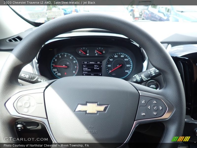 Satin Steel Metallic / Jet Black 2020 Chevrolet Traverse LS AWD