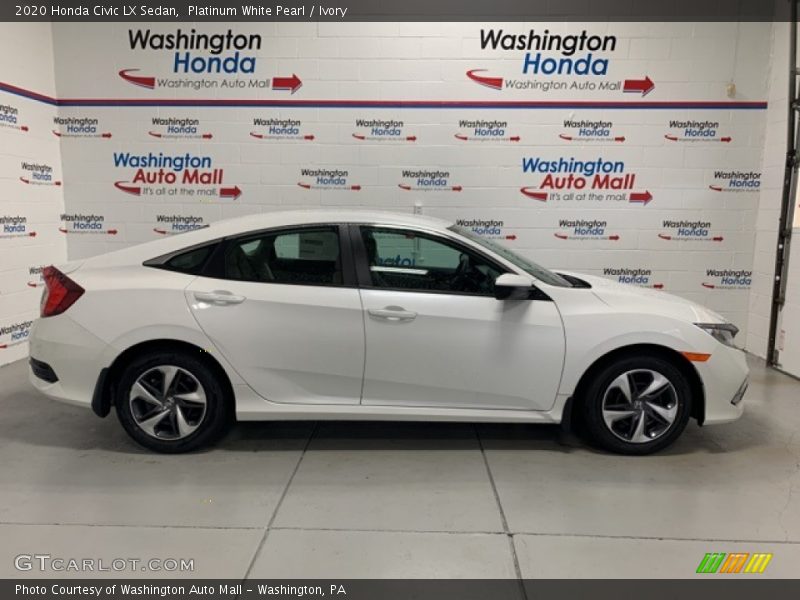 Platinum White Pearl / Ivory 2020 Honda Civic LX Sedan
