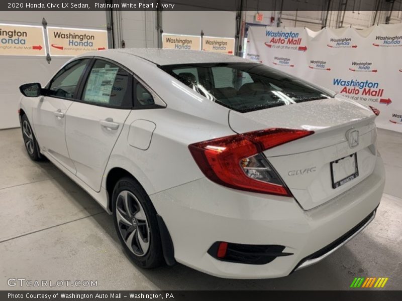 Platinum White Pearl / Ivory 2020 Honda Civic LX Sedan