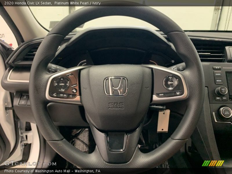 Platinum White Pearl / Ivory 2020 Honda Civic LX Sedan