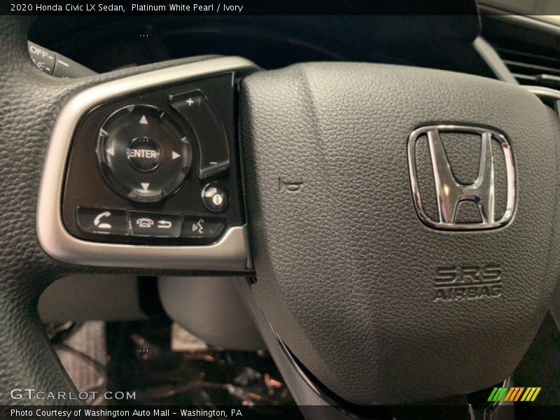 Platinum White Pearl / Ivory 2020 Honda Civic LX Sedan