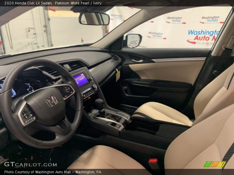 Platinum White Pearl / Ivory 2020 Honda Civic LX Sedan