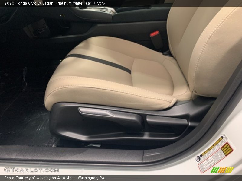 Platinum White Pearl / Ivory 2020 Honda Civic LX Sedan