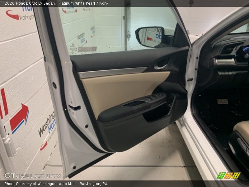 Platinum White Pearl / Ivory 2020 Honda Civic LX Sedan