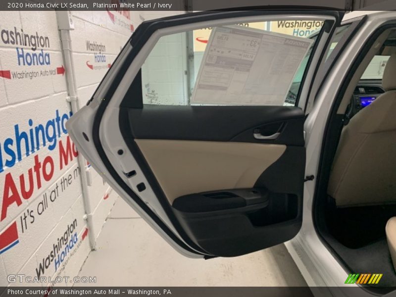 Platinum White Pearl / Ivory 2020 Honda Civic LX Sedan