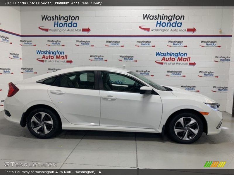Platinum White Pearl / Ivory 2020 Honda Civic LX Sedan