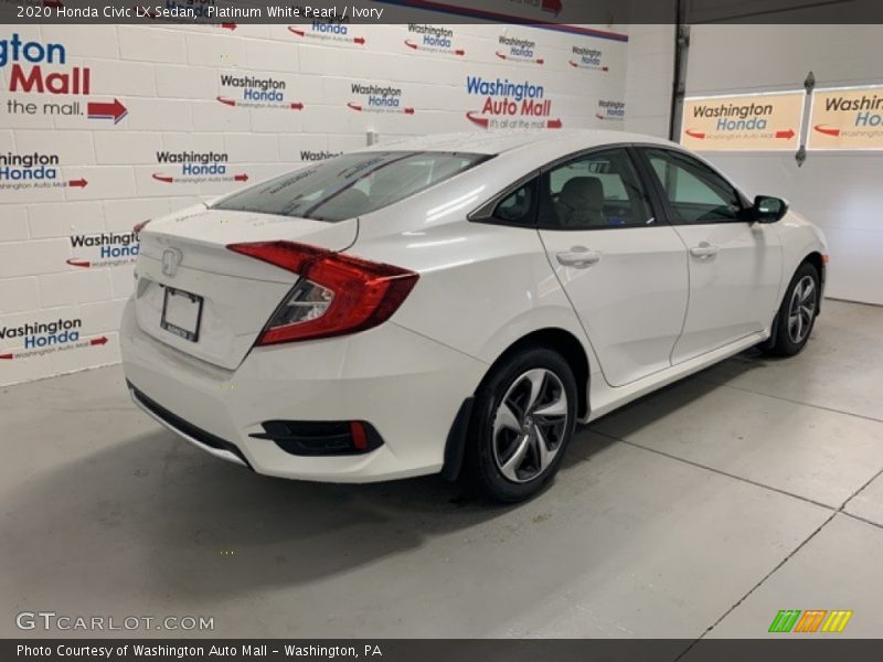 Platinum White Pearl / Ivory 2020 Honda Civic LX Sedan