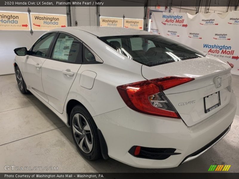 Platinum White Pearl / Ivory 2020 Honda Civic LX Sedan