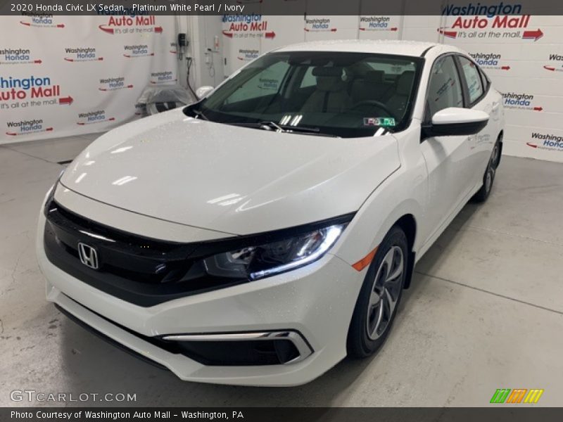 Platinum White Pearl / Ivory 2020 Honda Civic LX Sedan