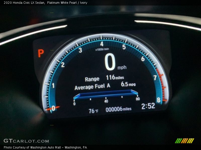 Platinum White Pearl / Ivory 2020 Honda Civic LX Sedan