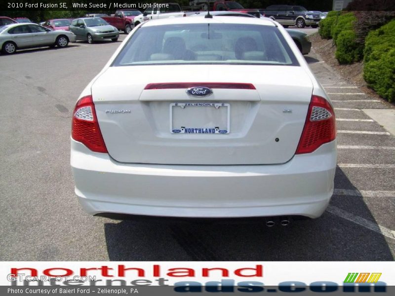 White Suede / Medium Light Stone 2010 Ford Fusion SE