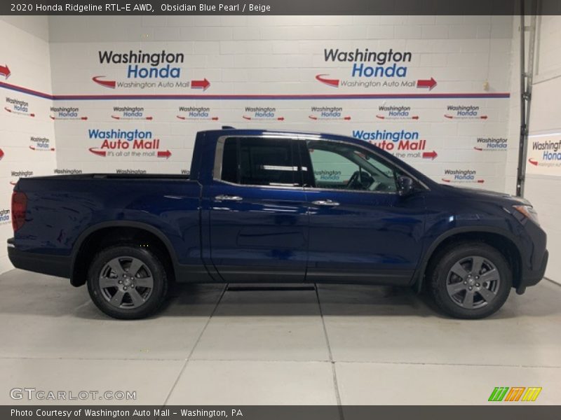 Obsidian Blue Pearl / Beige 2020 Honda Ridgeline RTL-E AWD