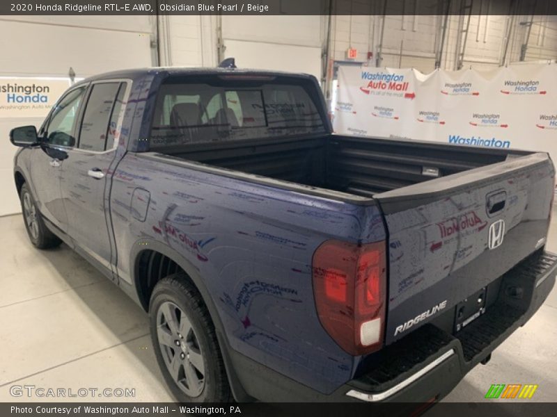 Obsidian Blue Pearl / Beige 2020 Honda Ridgeline RTL-E AWD