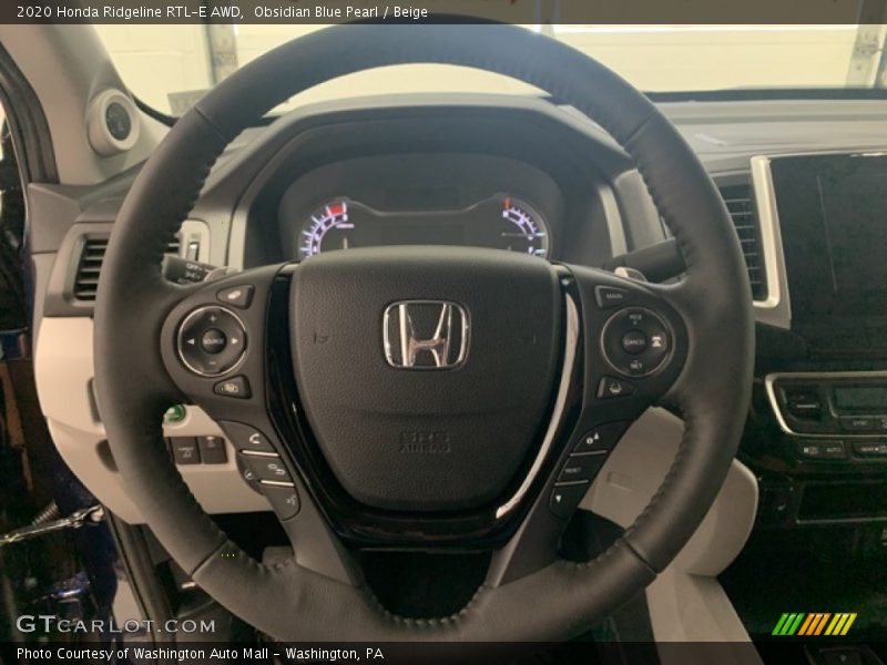 Obsidian Blue Pearl / Beige 2020 Honda Ridgeline RTL-E AWD